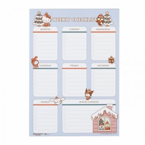 Hello Kitty Hello Kitty and Friends x Erin Condren Holiday Checklist Notepad Blue | USA_HK58352