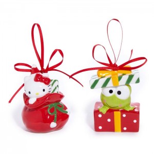 Hello Kitty Hello Kitty and Keroppi 2-pc Holiday Ceramic Ornament Set (Red) Red | USA_HK82156