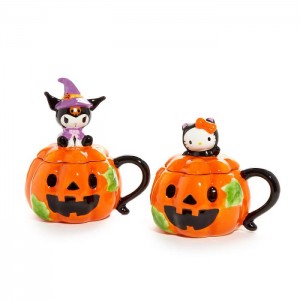 Hello Kitty Hello Kitty and Kuromi Pumpkin Ceramic Mugs Gift Set Orange | USA_HK93002