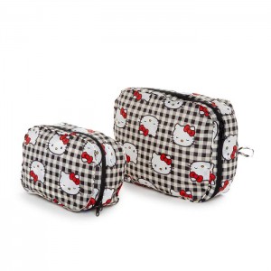 Hello Kitty Hello Kitty x Baggu 50th Anniversary Packing Cube Set (Black Gingham) Black | USA_HK22973
