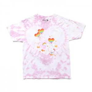 Hello Kitty Hello Kitty x Care Bears Tie-Dye Glitter Tee Pink | USA_HK24280