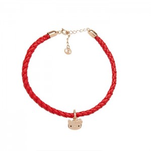 Hello Kitty Hello Kitty x Chow Tai Fook Classic 18K Gold Red Bracelet Red | USA_HK25046