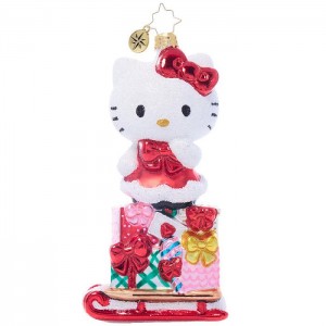 Hello Kitty Hello Kitty x Christopher Radko Handmade Glass Ornament (Happy Holidays) Red | USA_HK40889