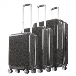 Hello Kitty Hello Kitty x FUL Pose 3-Pc Hardshell Luggage (Black) Black | USA_HK85514