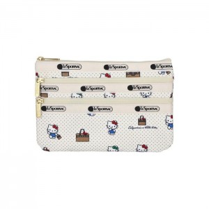 Hello Kitty Hello Kitty x LeSportsac 3-Zip Cosmetic Bag (No Bag No Life) White | USA_HK81697