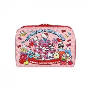 Hello Kitty Hello Kitty x LeSportsac Extra Large Rectangular Cosmetic Bag (Party Time!) Pink | USA_HK11101