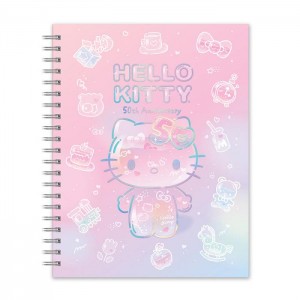 Hello Kitty Hello Kitty x Studio Oh! 50th Anniversary Extra-Large Spiral Notebook & Sticker Sheet Pink | USA_HK73401