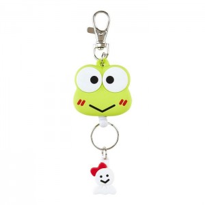Hello Kitty Keroppi Bestie Face Badge Reel Green | USA_HK59922
