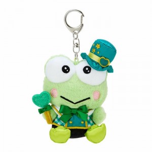 Hello Kitty Keroppi Plush Mascot Keychain (Love You More Series) Green | USA_HK62140