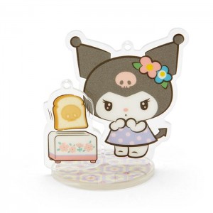 Hello Kitty Kuromi Acrylic Keychain and Stand (Retro Room Series) Grey | USA_HK40221