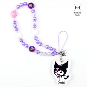 Hello Kitty Kuromi Beaded Charm Mobile Phone Wrist Strap Purple | USA_HK34073