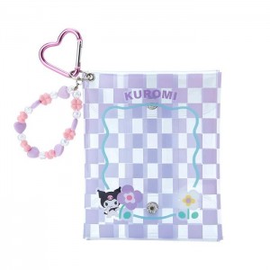 Hello Kitty Kuromi Clear Snap Mini Pouch (Pastel Check Series) Purple | USA_HK82477