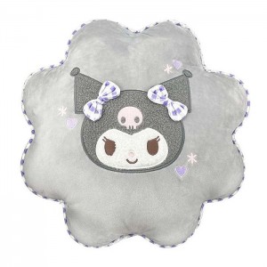 Hello Kitty Kuromi Cozy Face Throw Pillow Grey | USA_HK93126