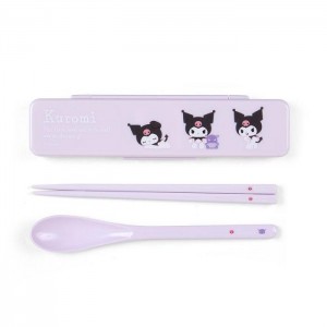 Hello Kitty Kuromi Everyday Chopsticks & Spoon Set Purple | USA_HK12641