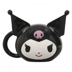 Hello Kitty Kuromi Face Sculpted Mug Black | USA_HK39602