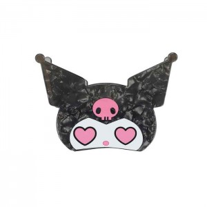 Hello Kitty Kuromi Heart Eyes Hair Clip Black | USA_HK83349