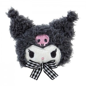 Hello Kitty Kuromi Plush Hair Clip (Gingham Bow) Black | USA_HK36538