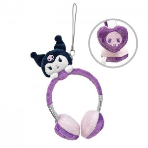 Hello Kitty Kuromi Plush Headphones Bag Charm Purple / Black | USA_HK87465