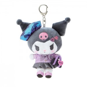 Hello Kitty Kuromi Plush Mascot Keychain (Sanrio Academy Series) Pink / Grey | USA_HK46611