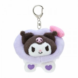 Hello Kitty Kuromi Plush Mascot Keychain (Big Heart Series) Purple | USA_HK17361
