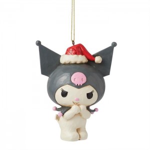 Hello Kitty Kuromi Santa Hat Hanging Ornament (Jim Shore Sanrio Collection) Grey | USA_HK93551