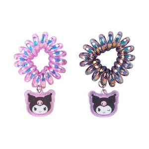 Hello Kitty Kuromi Spiral Hair Ties (Set of 2) Multicolor | USA_HK53940
