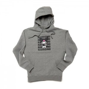 Hello Kitty Kuromi Watashi Wa Unisex Hoodie Grey | USA_HK53420