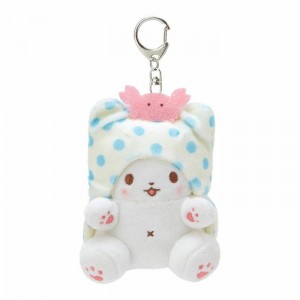 Hello Kitty Marumofubiyori Plush Mascot Keychain White / Blue | USA_HK62605
