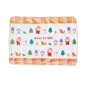 Hello Kitty Minna No Tabo Lap Blanket (Orange Plaid Series) Multicolor | USA_HK12992
