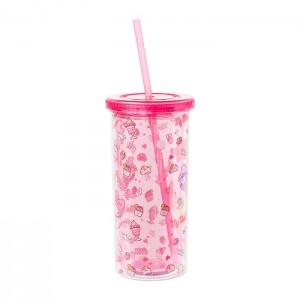 Hello Kitty My Melody 20oz Strawberry Travel Tumbler Pink | USA_HK62623