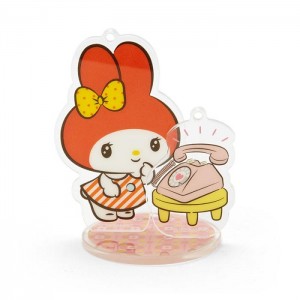 Hello Kitty My Melody Acrylic Keychain and Stand (Retro Room Series) Red | USA_HK60281
