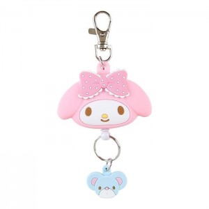 Hello Kitty My Melody Bestie Face Badge Reel Pink | USA_HK61086