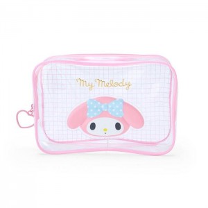 Hello Kitty My Melody Clear Grid Zipper Pink | USA_HK18626