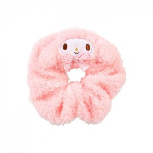 Hello Kitty My Melody Cozy Plush Scrunchie (Gingham Bow) Pink | USA_HK42132