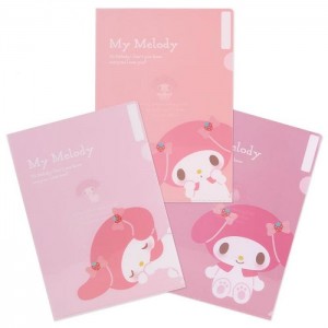 Hello Kitty My Melody Expressions 3-pc Clear File Folder Set Pink | USA_HK82764