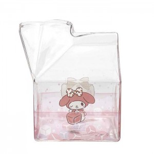 Hello Kitty My Melody Kawaii Glass Milk Carton Cup Pink | USA_HK30719