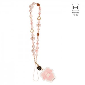 Hello Kitty My Melody Latte Bear Beaded Charm Mobile Phone Wrist Strap Pink | USA_HK77395