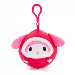 Hello Kitty My Melody Mascot Clip (Winter Puffer Series) Red | USA_HK48748