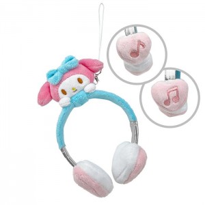 Hello Kitty My Melody Plush Headphones Bag Charm Pink / Blue | USA_HK39097