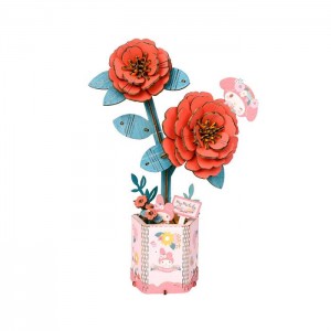 Hello Kitty My Melody Red Camellia 3D Wooden Puzzle Red | USA_HK86099