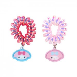 Hello Kitty My Melody Spiral Hair Ties (Set of 2) Purple / Pink | USA_HK26362
