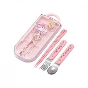 Hello Kitty My Melody Utensil Set Trio Pink | USA_HK62671