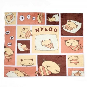 Hello Kitty Nyago Lazy Day Throw Blanket Yellow | USA_HK13463