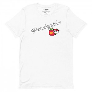 Hello Kitty Pandapple Dotted Signature Tee White | USA_HK89188