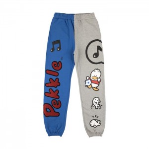 Hello Kitty Pekkle x Dumbgood Puff Print Sweatpants Grey / Blue | USA_HK41750