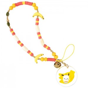 Hello Kitty Pochacco Banana Beaded Charm Mobile Phone Wrist Strap Multicolor | USA_HK13804