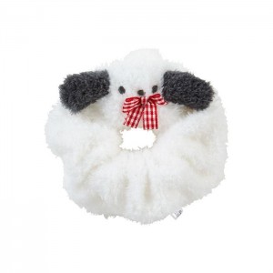 Hello Kitty Pochacco Cozy Plush Scrunchie (Gingham Bow) White | USA_HK21779
