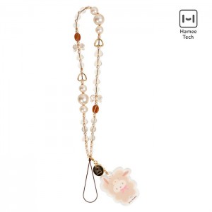 Hello Kitty Pochacco Latte Bear Beaded Charm Mobile Phone Wrist Strap Cream | USA_HK47810