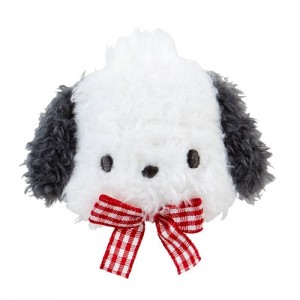 Hello Kitty Pochacco Plush Hair Clip (Gingham Bow) White | USA_HK55249