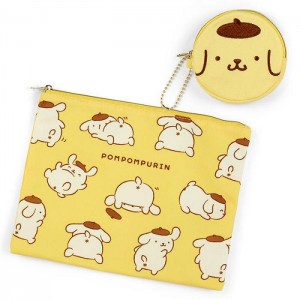 Hello Kitty Pompompurin 2-pc Zipper (Oshiri Puri Puri Purin Series) Yellow | USA_HK57663